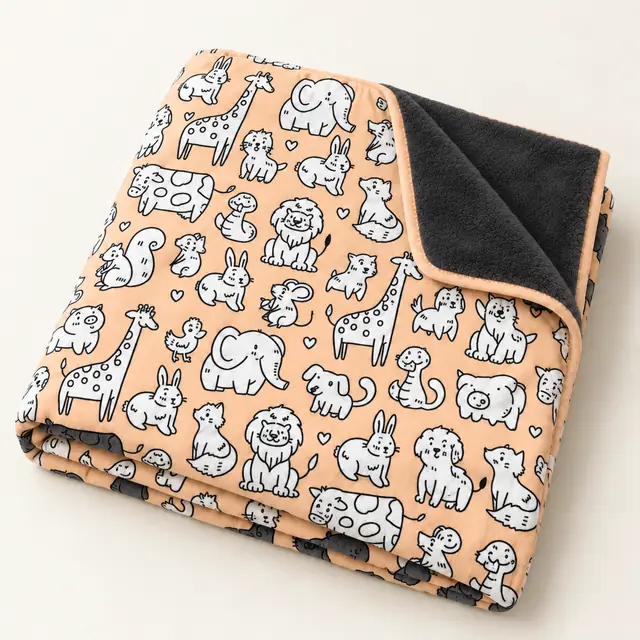 Ausmaldecke Motiv Tiere auf Apricot